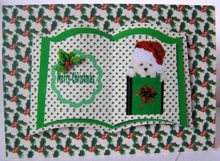 Little Westie with Santa Hat Book Sheet by Margaret McCartney