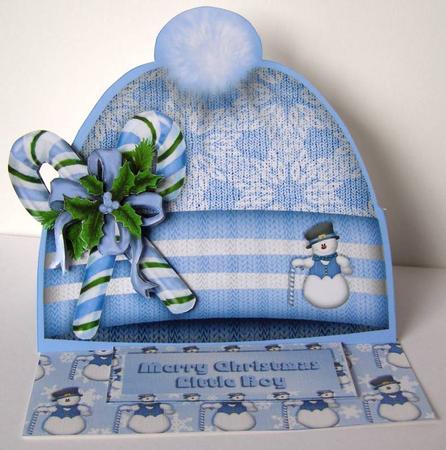 Christmas Baby Boy Hat Easel Card Mini Kit by Margaret McCartney