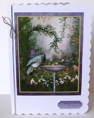 'a Quick Stop' Bird Card Topper by Margaret McCartney