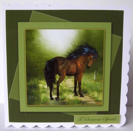 Beautiful Horse Card Topper 4 by Margaret McCartney