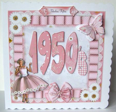 1950's Wording with Pink Daisy Lady Mini Kit by Margaret McCartney