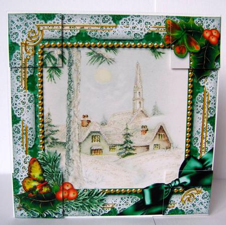 Winter Pub Holly 8inch Picture Sheet by Margaret McCartney