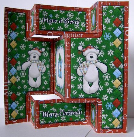 Beary Christmas Tri Fold Shutter Card by Margaret McCartney