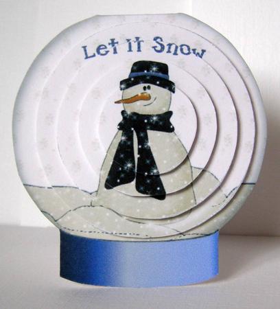 Let It Snow Snowglobe -shaped Card by Margaret McCartney