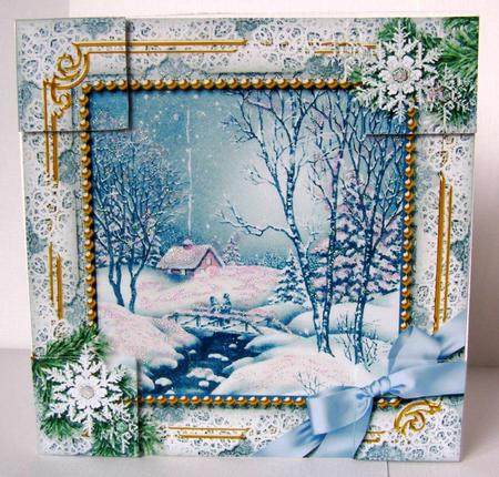 Blue Winter Walk Snow 8inch Picture Sheet by Margaret McCartney