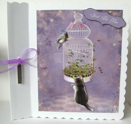 'can I Play?' Sweet Kitten Card Topper by Margaret McCartney