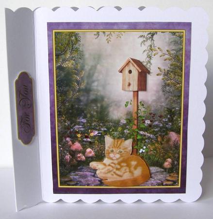 'day Watch' Kitten Card Topper by Margaret McCartney