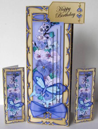 3D Offset Dl Flutterby Blues Pyramage Mini Kit by Margaret McCartney