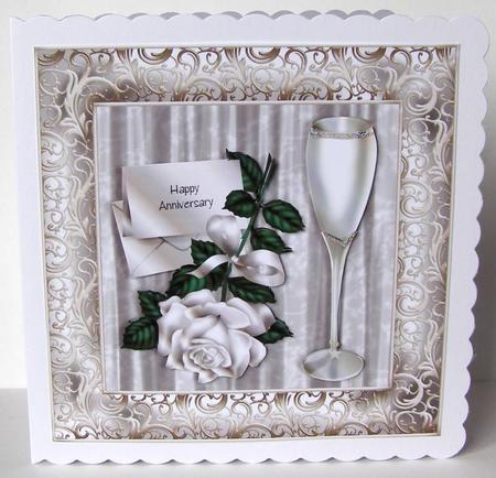 Silver Rose and Champagne Flute (multi-use) 8x8 Mini Kit by Margaret McCartney