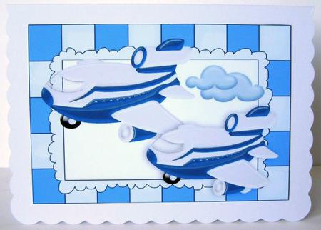 Little Blue Aeroplanes A4 by Margaret McCartney