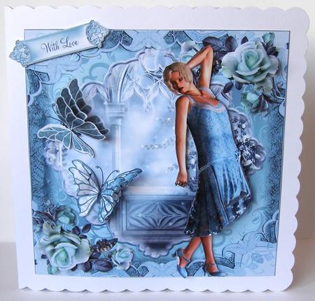 1920's Deco in Blue Card Front Mini Kit by Margaret McCartney