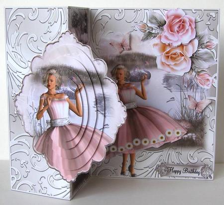 No Holes Fold 1950's Style Pink Lady by Margaret McCartney