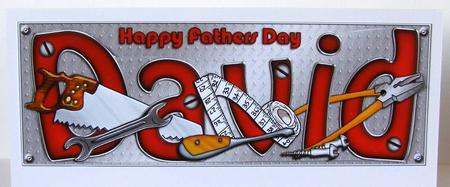 Large Dl Fathers Day David Tools 3D Decoupage by Margaret McCartney