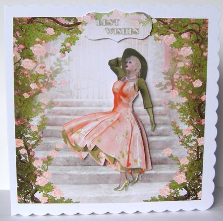 1950's Peach Rose Lady Mini Kit by Margaret McCartney