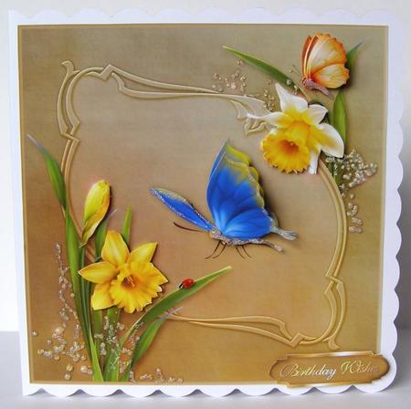 Daffodil Delight 8" Square Card with Step by Step by Margaret McCartney
