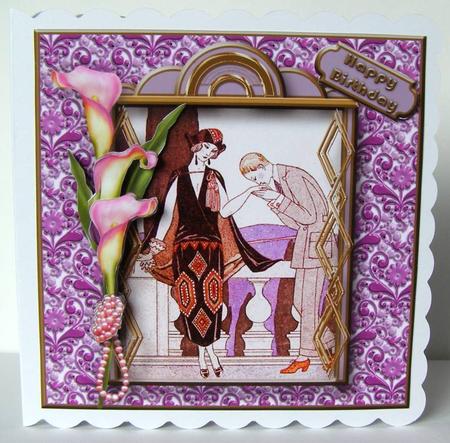 Art Deco Couple with Lilies by Margaret McCartney