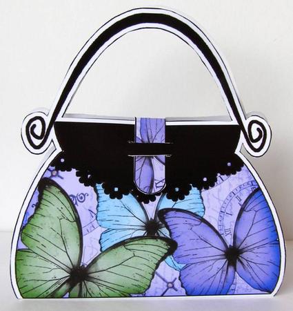 Butterfly Time Handbag Shaped Treat or Favour Box Mini Kit by Margaret McCartney