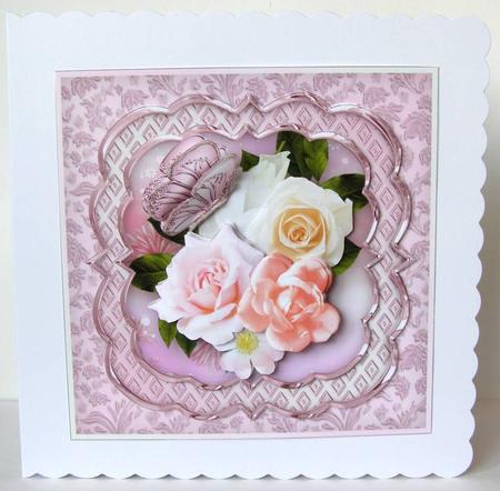 Pastel Flower Cluster Triple Layer Card Front Mini Kit by Margaret McCartney