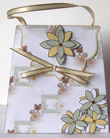 Large Gift Handbag - Cats and Daisies by Margaret McCartney
