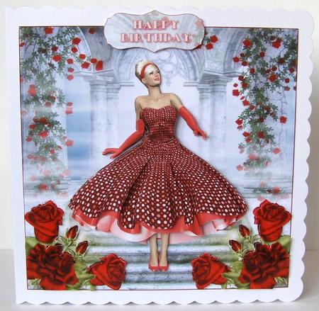 1950's Roses Are Red Lady Mini Kit by Margaret McCartney