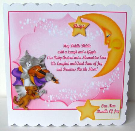Baby Girl Announcement Topper & Decoupage by Margaret McCartney