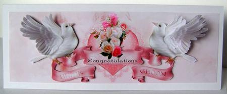 Dove Wedding Large Dl Card by Margaret McCartney