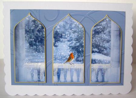 Winter Robin Red Breast Card Topper by Margaret McCartney