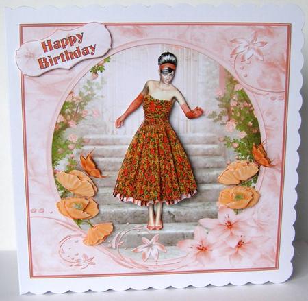 1950's Peach Poppies Lady Mini Kit by Margaret McCartney