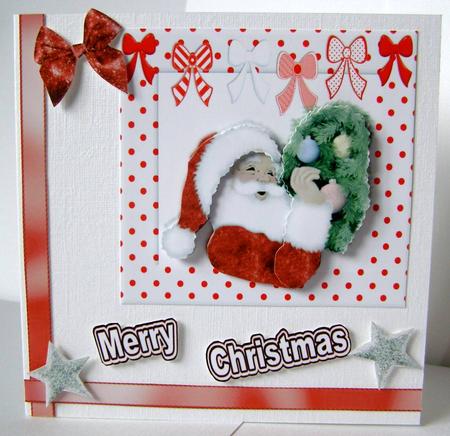 Lovely Santa in Bow Frame by Margaret McCartney