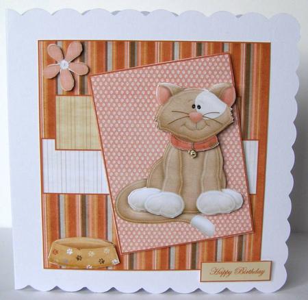 Cat is Waiting for His Dinner Card with Topper by Margaret McCartney