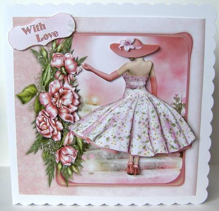1950's Pink Rose Lady Mini Kit by Margaret McCartney