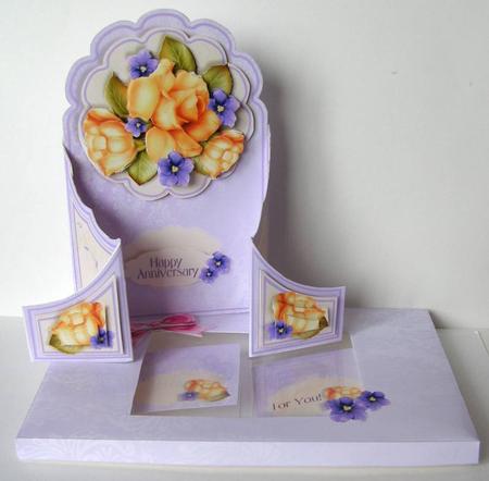 Rose Window Cascade Gatefold Kit - Roses & Violets by Margaret McCartney