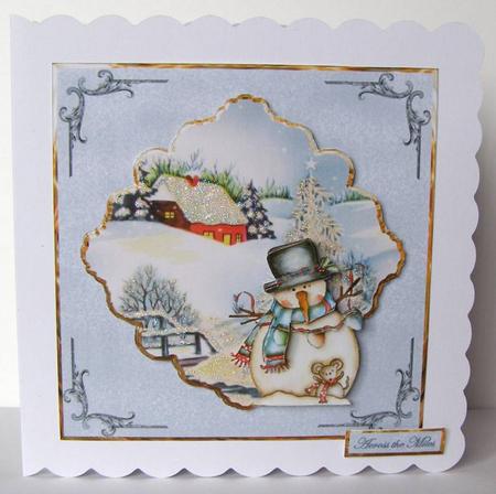 Snowman in the Field Card with Topper and Decoupage by Margaret McCartney