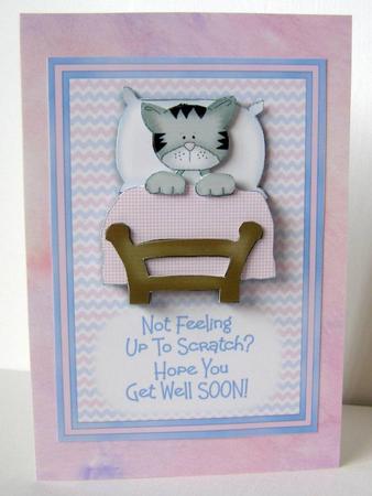 Not Feeling Up to Scratch? - Get Well Decoupaged Card Front by Margaret McCartney