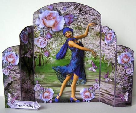 1920's Lilac Rose Fold Card Mini Kit by Margaret McCartney