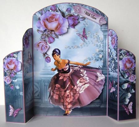 Purple Rose Ballet Fold Card Mini Kit by Margaret McCartney