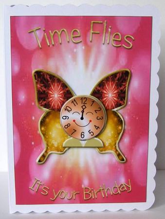 Time Flies Happy Clock by Margaret McCartney