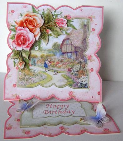 Vintage Cottage Garden Easel Card Kit & Decoupage by Margaret McCartney
