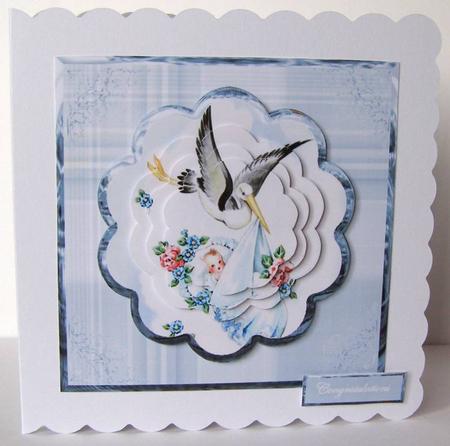 New Baby Boy Card with Petal Pyramid by Margaret McCartney