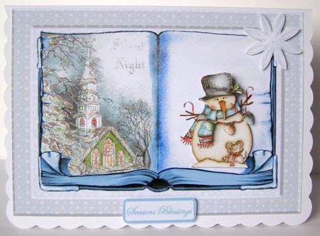 Vintage Christmas Scene Card with Decoupage by Margaret McCartney