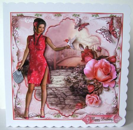 Oriental Humming Bird Beauty Card Front Mini Kit by Margaret McCartney