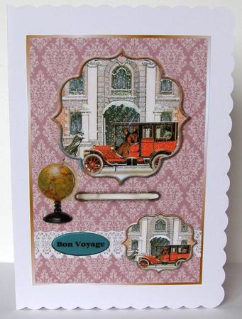 Male Card Vintage Car Wintertime by Margaret McCartney