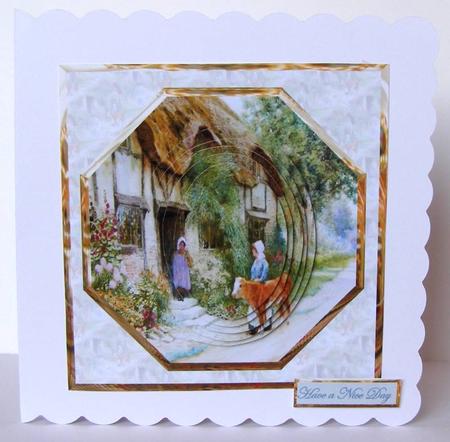 A Young Calf Card Front with Pyramid Layers by Margaret McCartney