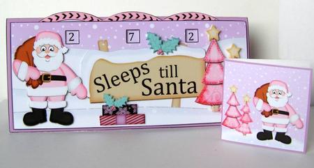 3D Xmas Santa Sleeps Till Santa Countdown Card by Margaret McCartney