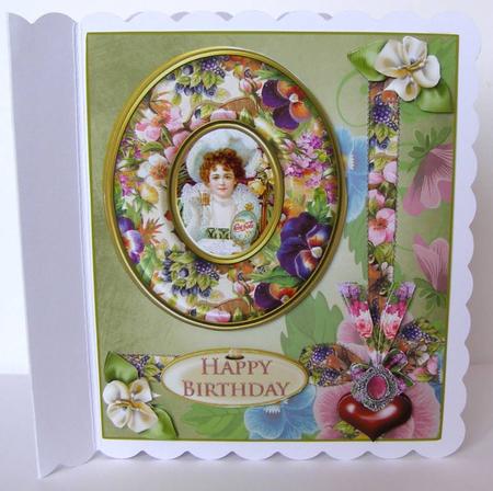 Vintage Poster Oval Flower Frame & Decoupage by Margaret McCartney