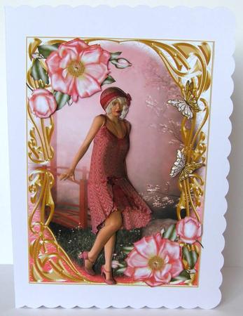 Beautiful Flapper Girl Style in Pink and Gold by Margaret McCartney