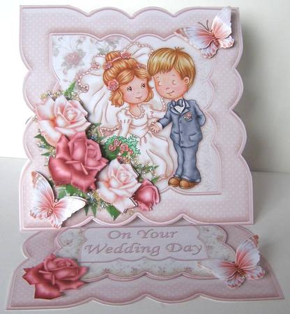 Wedding Bride & Groom Easel Card Kit & Decoupage by Margaret McCartney