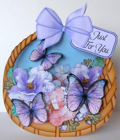 3D Summer Flowers & Butterflies Rocking Baskets by Margaret McCartney