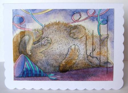 Cat Taking a Break from Partying Pyramage by Margaret McCartney