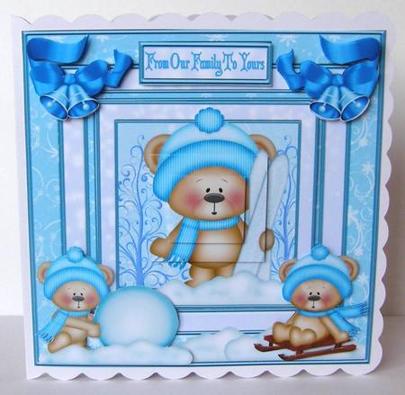 Bears in the Snow 8 x 8ins Mini Kit by Margaret McCartney